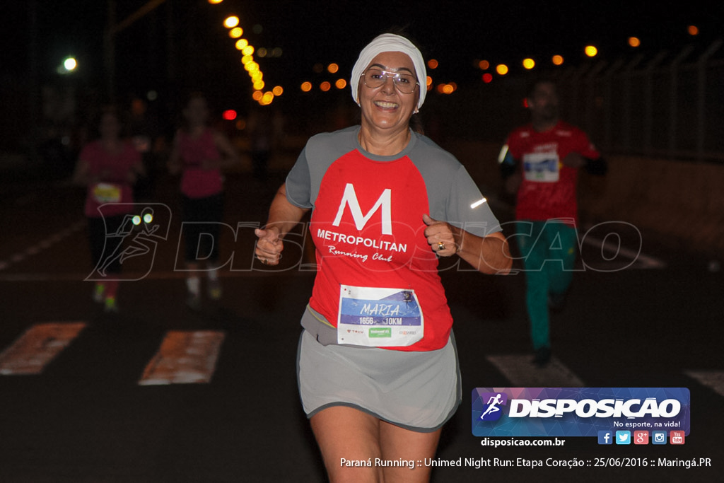 Unimed Night Run: Etapa Coração :: Paraná Running 2016