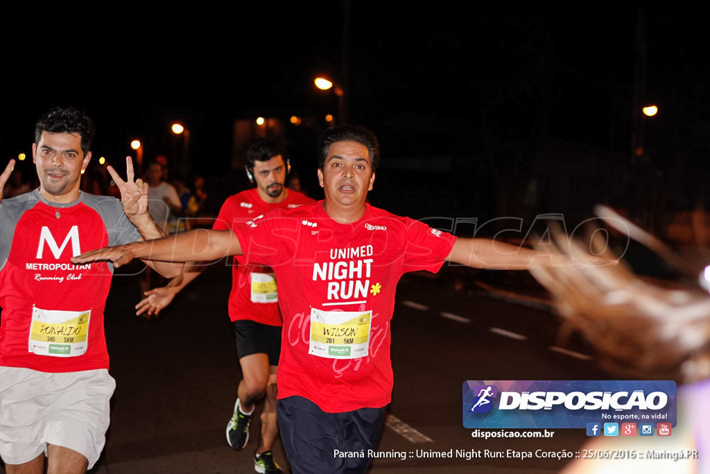 Unimed Night Run: Etapa Coração :: Paraná Running 2016