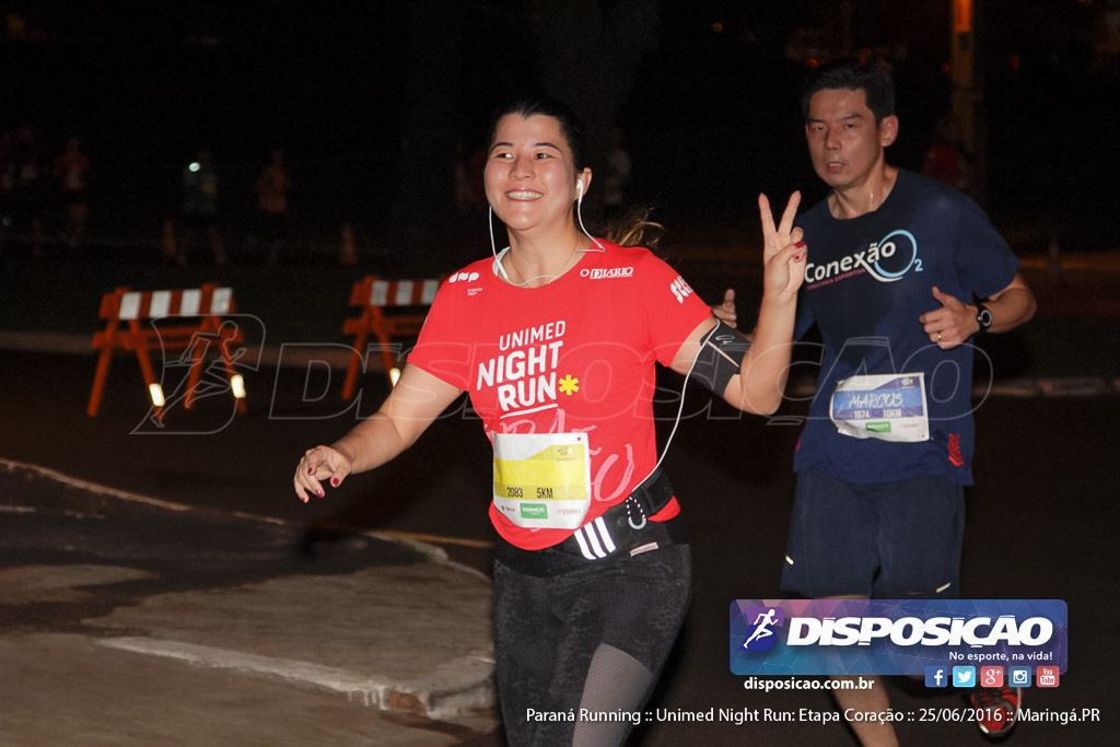 Unimed Night Run: Etapa Coração :: Paraná Running 2016