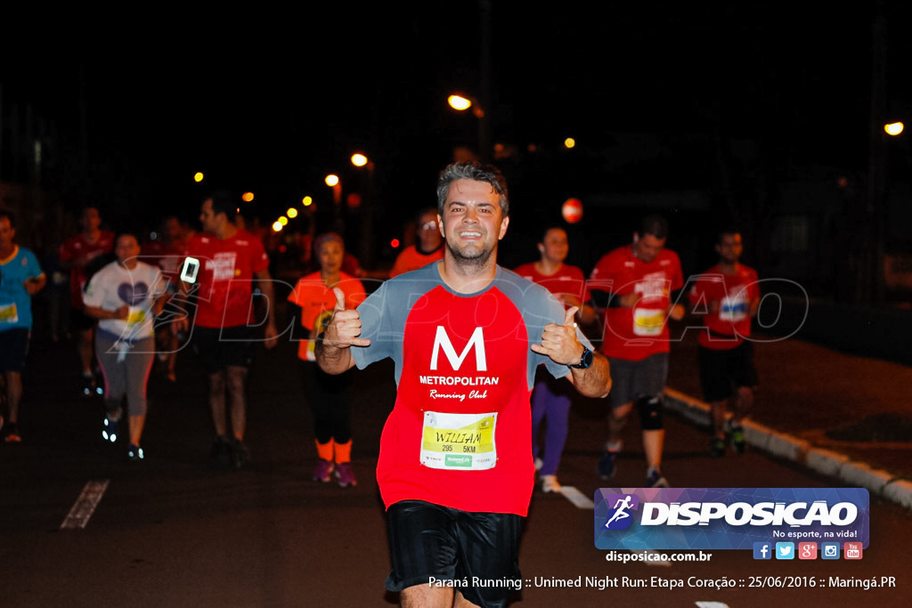 Unimed Night Run: Etapa Coração :: Paraná Running 2016