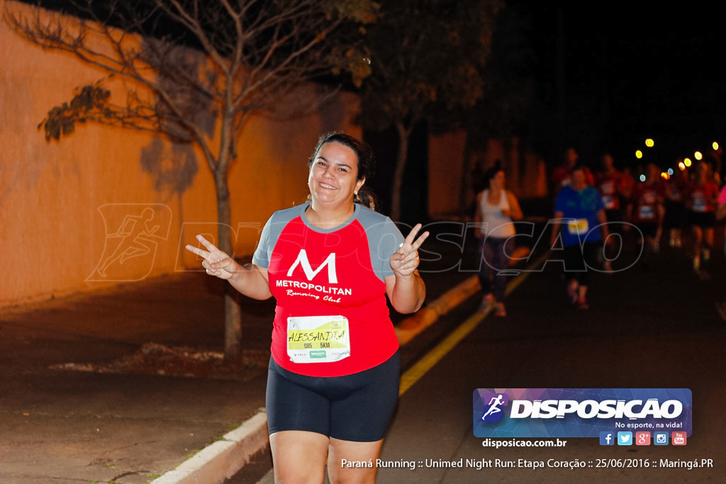 Unimed Night Run: Etapa Coração :: Paraná Running 2016